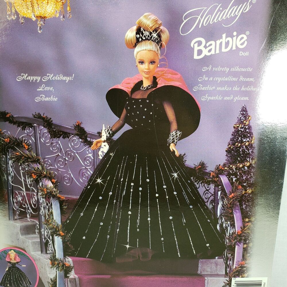 1998 Happy Holidays Special Edition Barbie Doll Box Misprint On Back NRFB 20200 - Picture 15 of 16